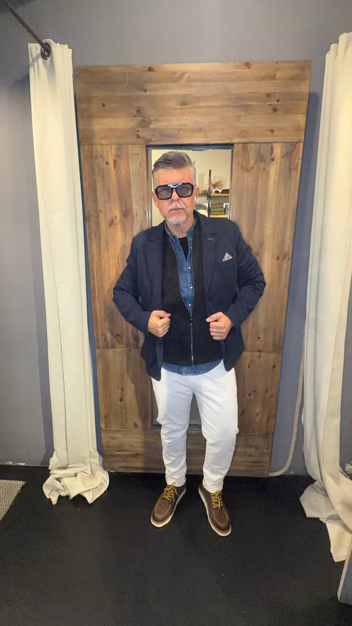 Giacca Blazer Blu in Tessuto Tecnico con Dettagli Sartoriali – Koon