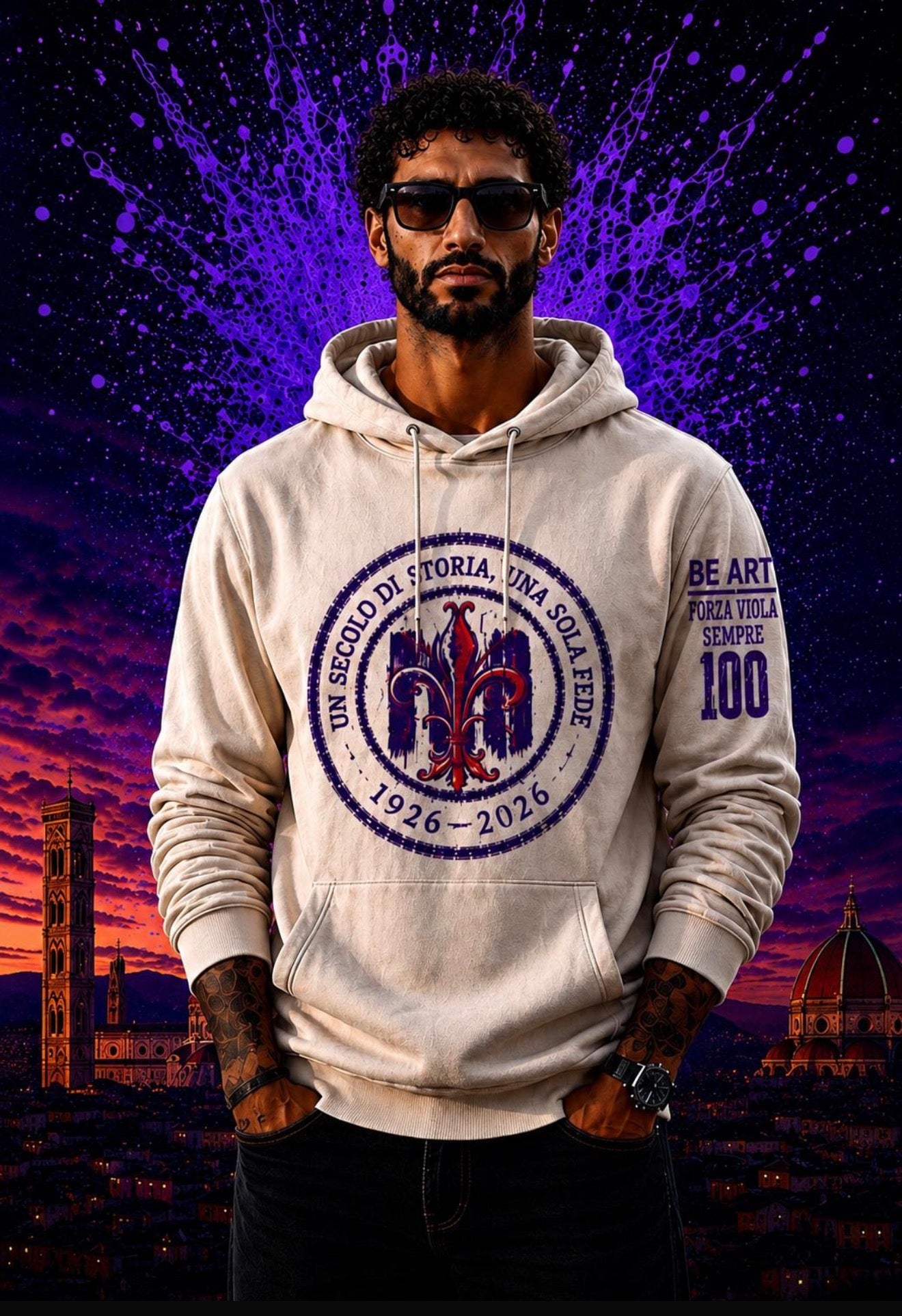 Felpa BEART centenario viola panna