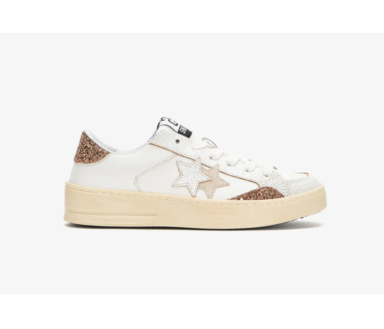 Sneaker 2 star Enjoy con dettagli dorati