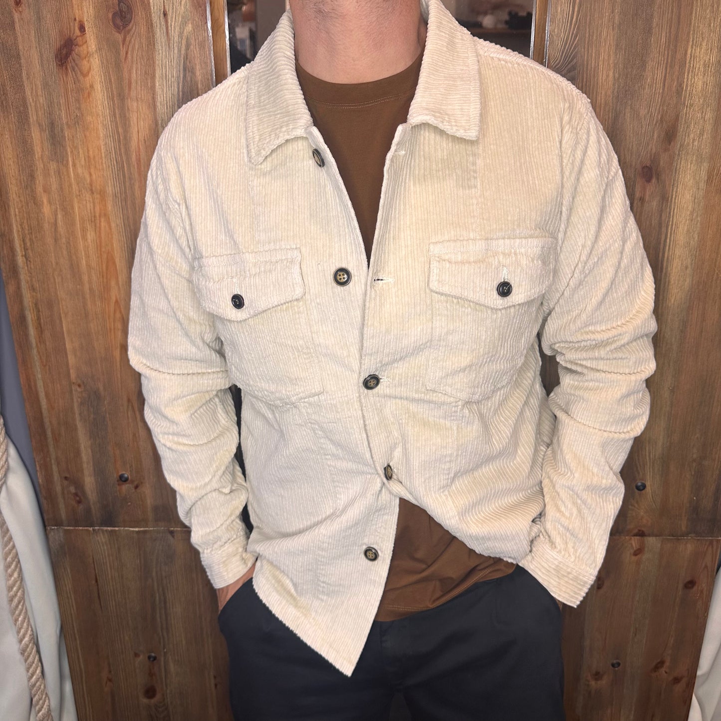 Overshirt Galerie velluto panna