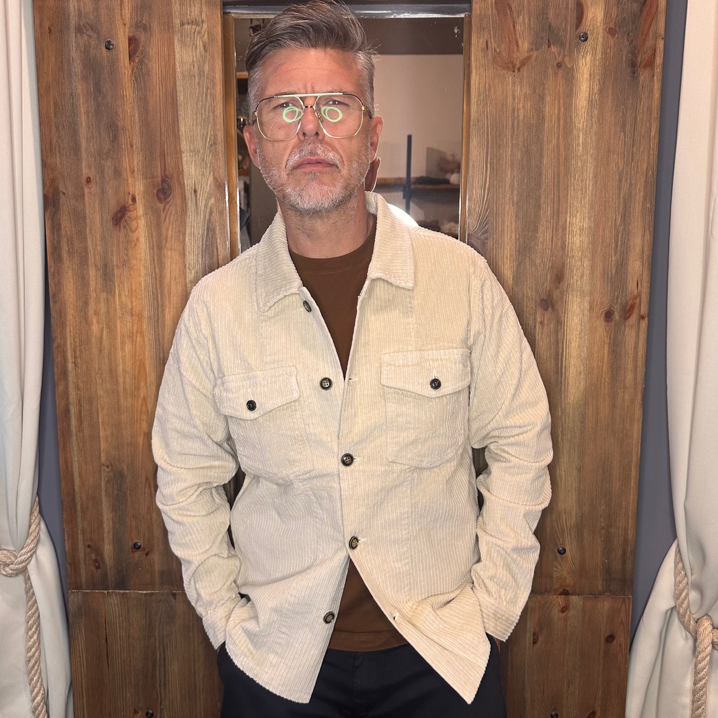 Overshirt Galerie velluto panna