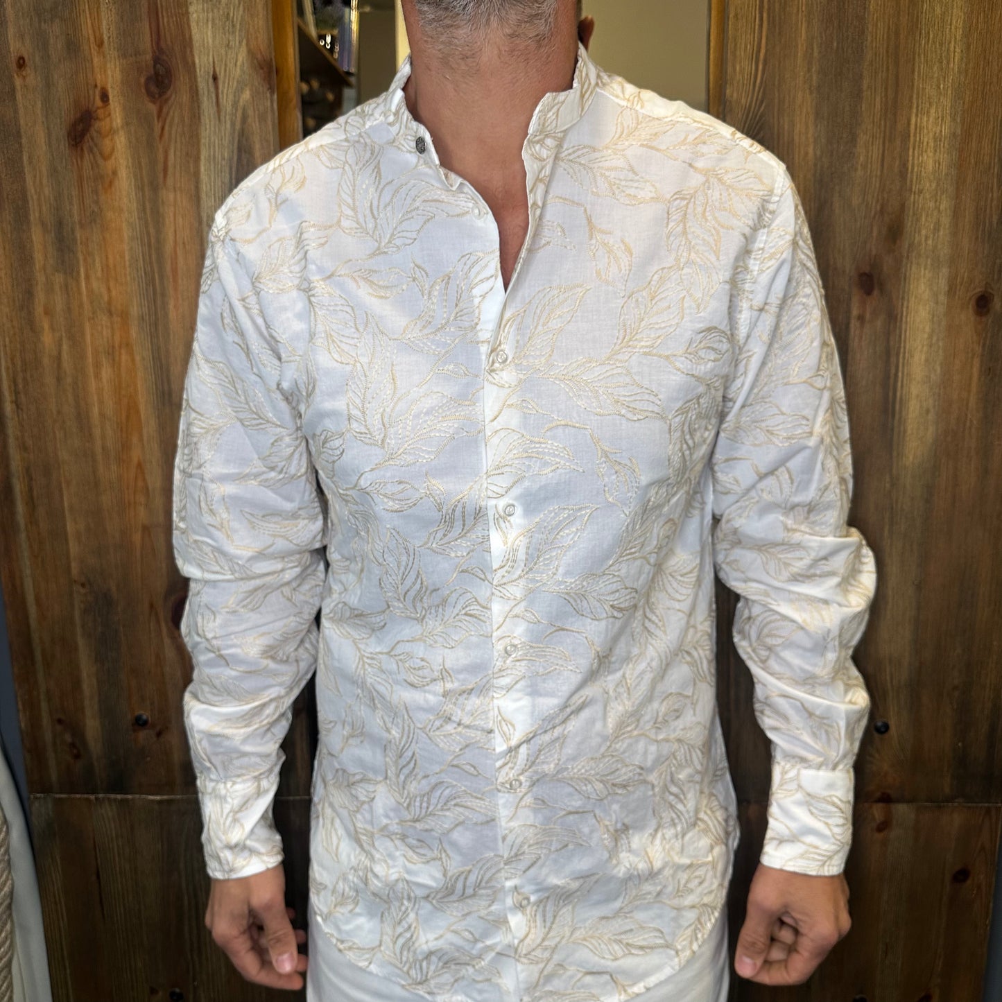 Camicia En avance ricamata beige