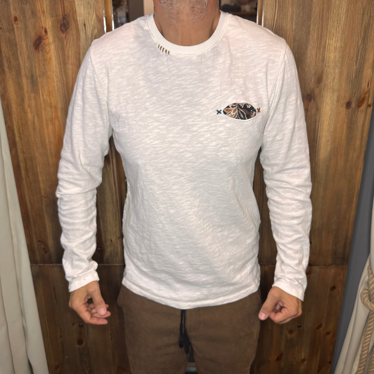 Maglia taschino panna