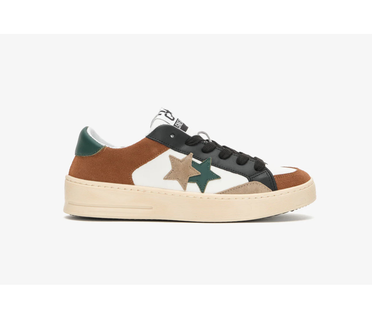Sneaker 2 star enjoy con dettagli ruggine nero e verde