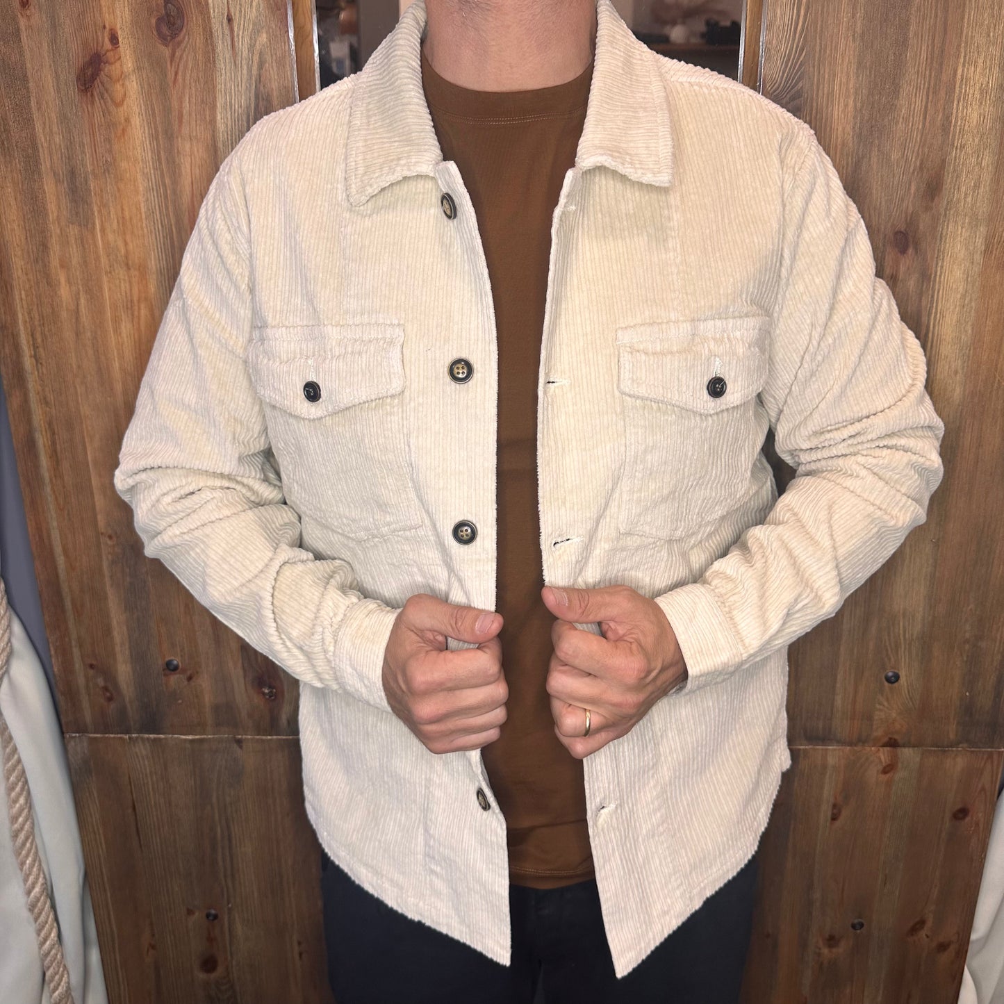 Overshirt Galerie velluto panna