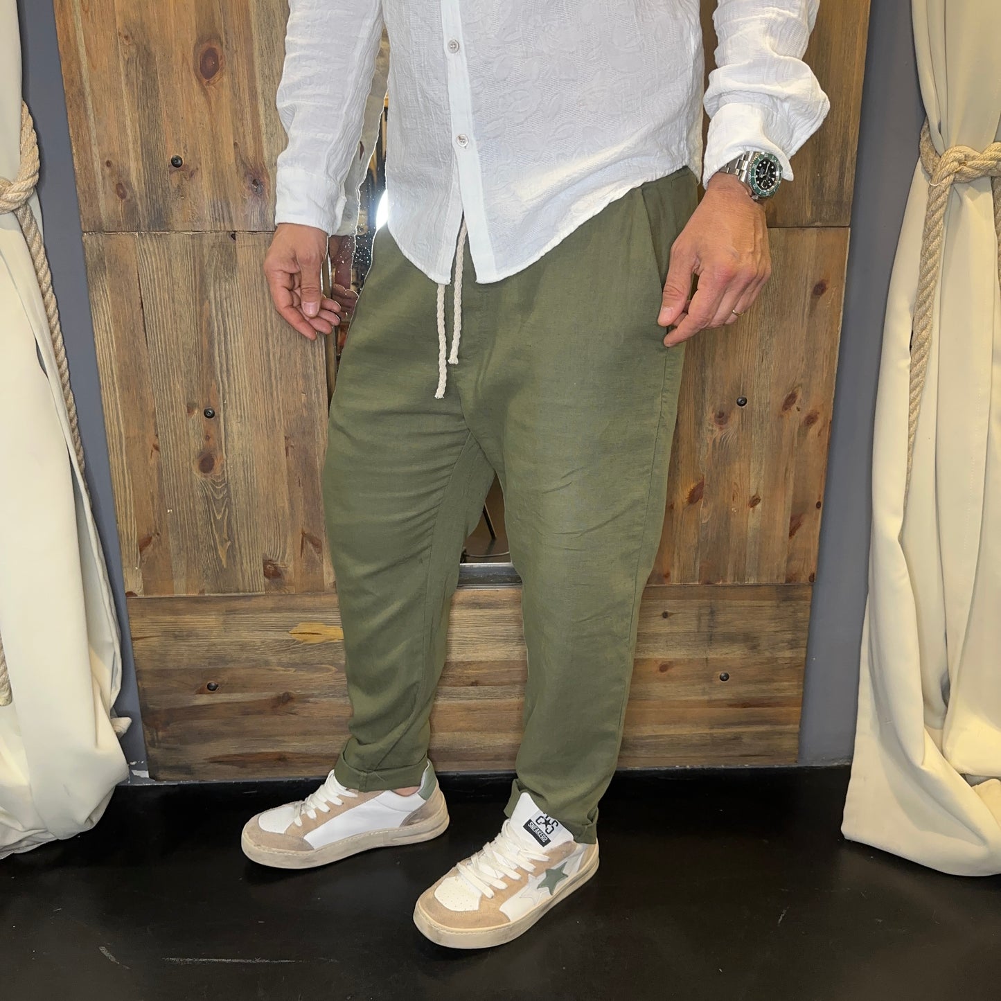 Pantalaccio lino verde