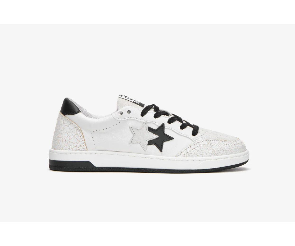 Sneaker 2 star week in pelle con inserto nera