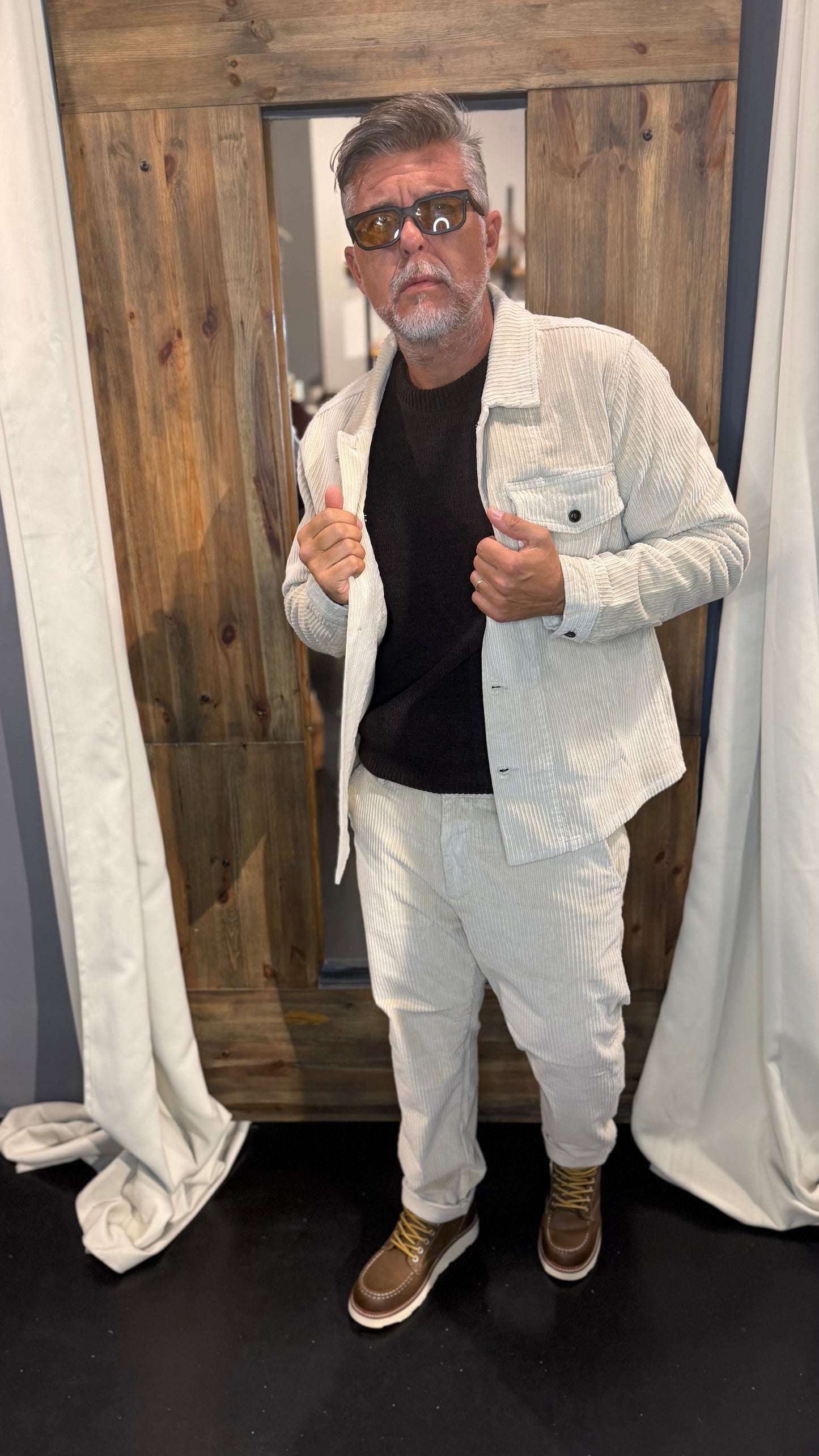 Overshirt velluto Galerie panna