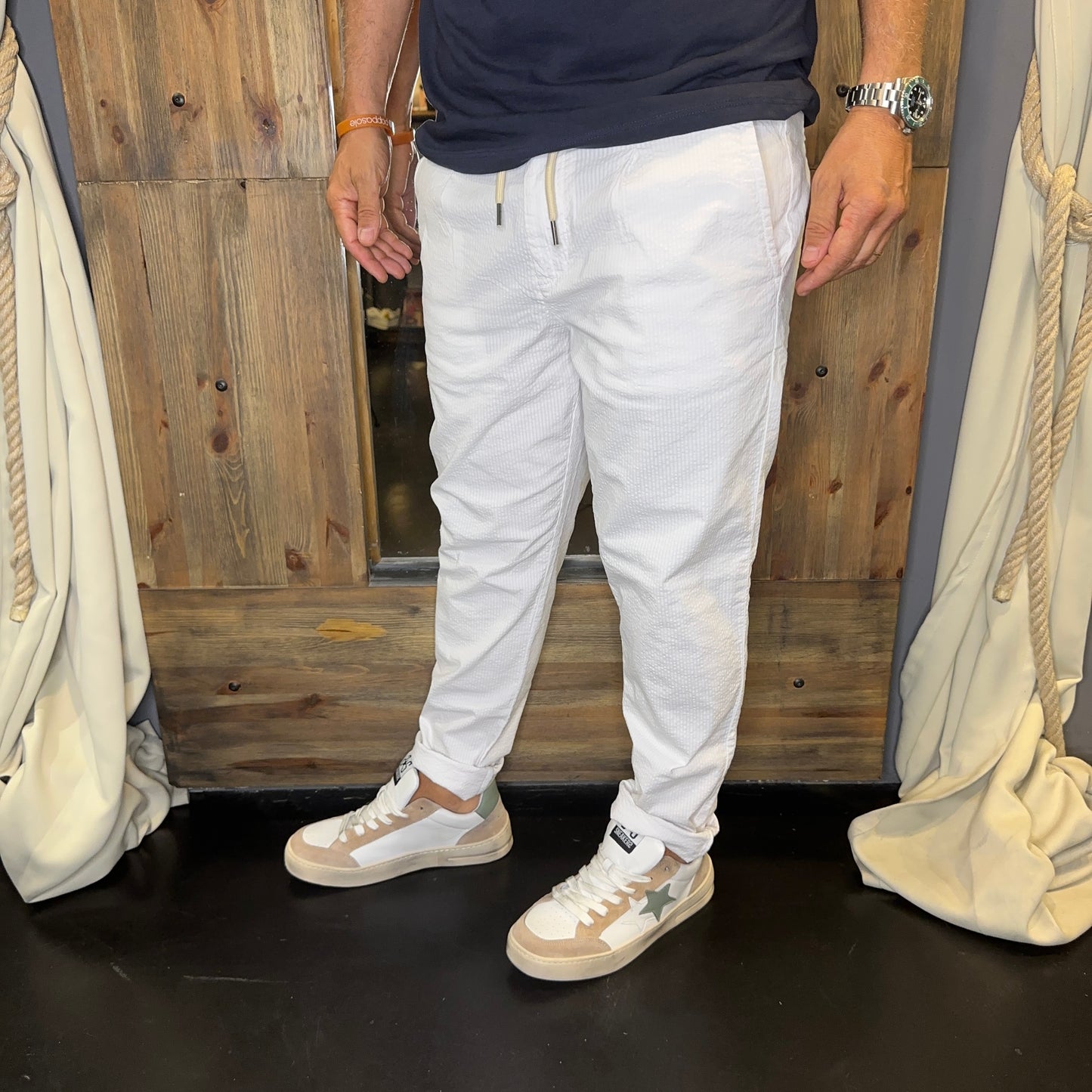 Pantalaccio bianco seersucker