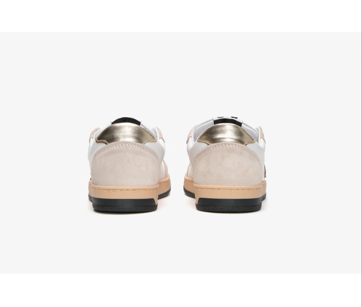 SNEAKER WEEK STAR IN PELLE BIANCA CON DETTAGLI BEIGE, NERO E LEOPARDATO