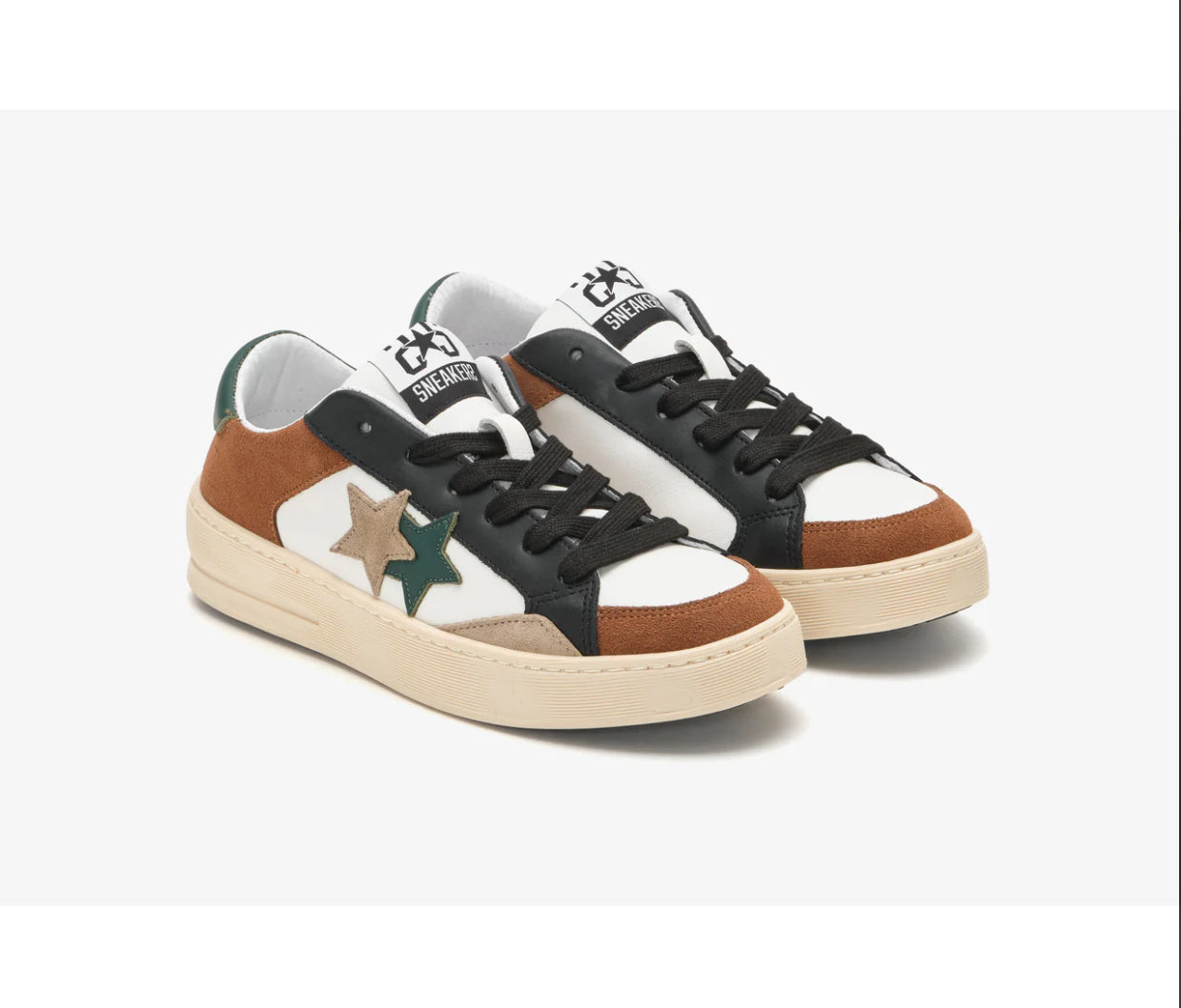 Sneaker 2 star enjoy con dettagli ruggine nero e verde