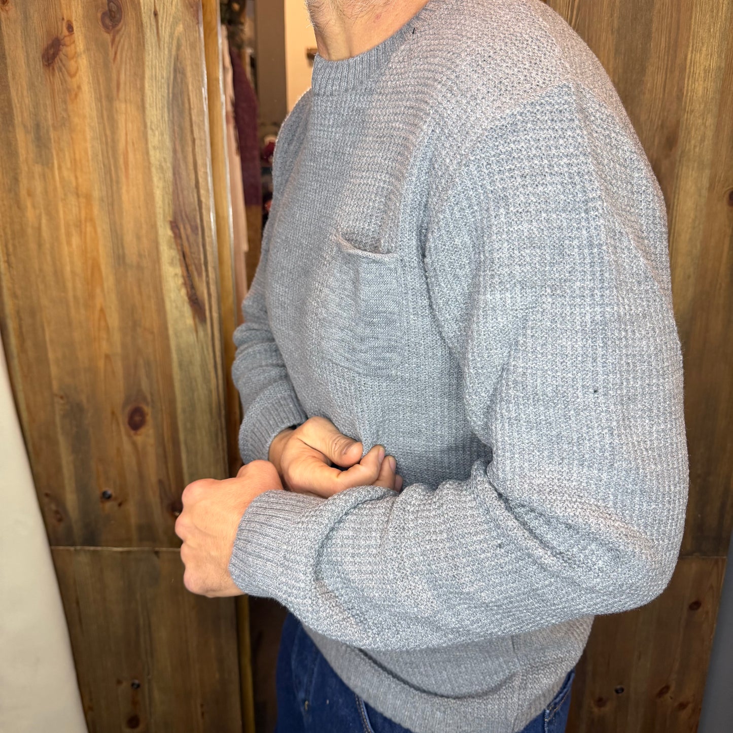 Maglia taschino grigia