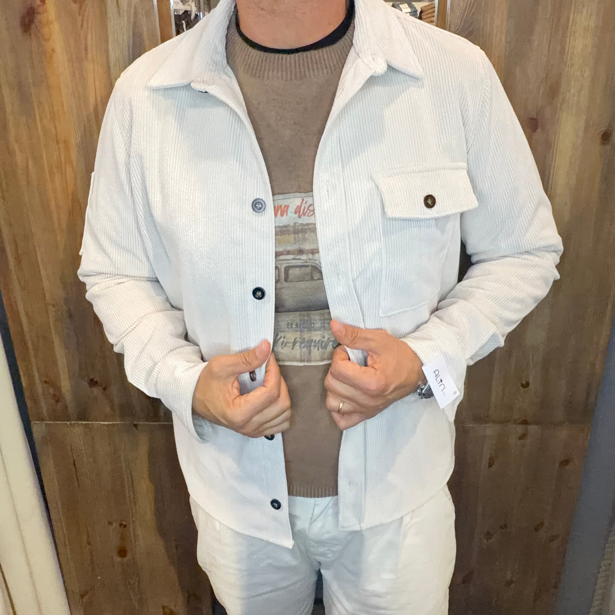 Overshirt velluto Cervinia panna