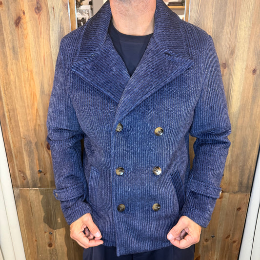 Peacoat doppiopetto koon texture blue