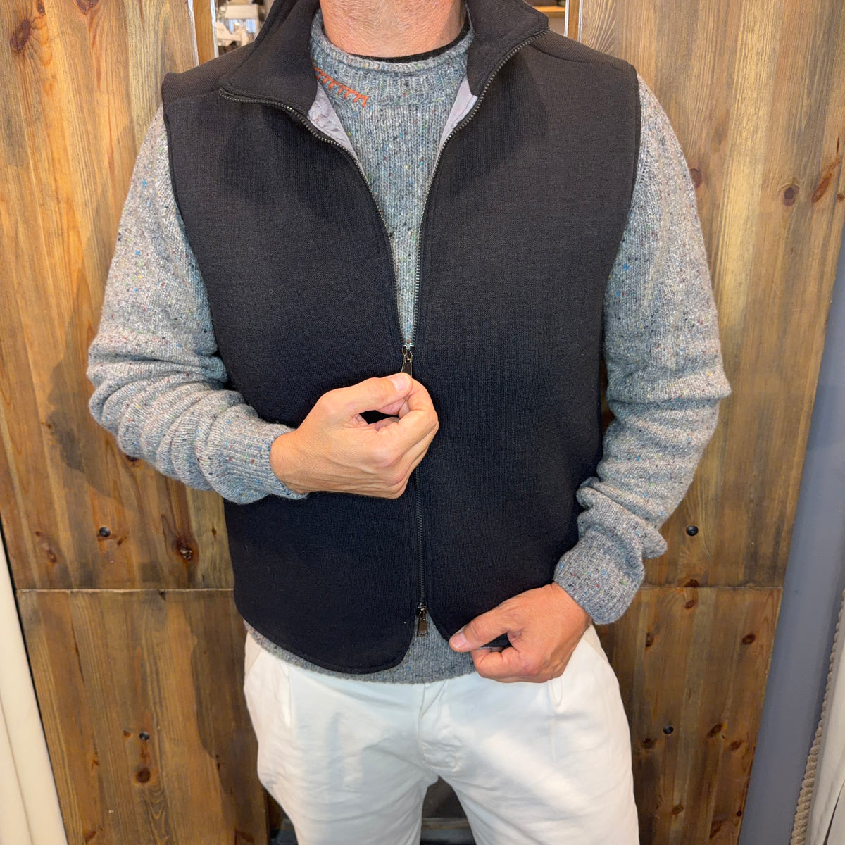 Gilet con zip alta tensione nero
