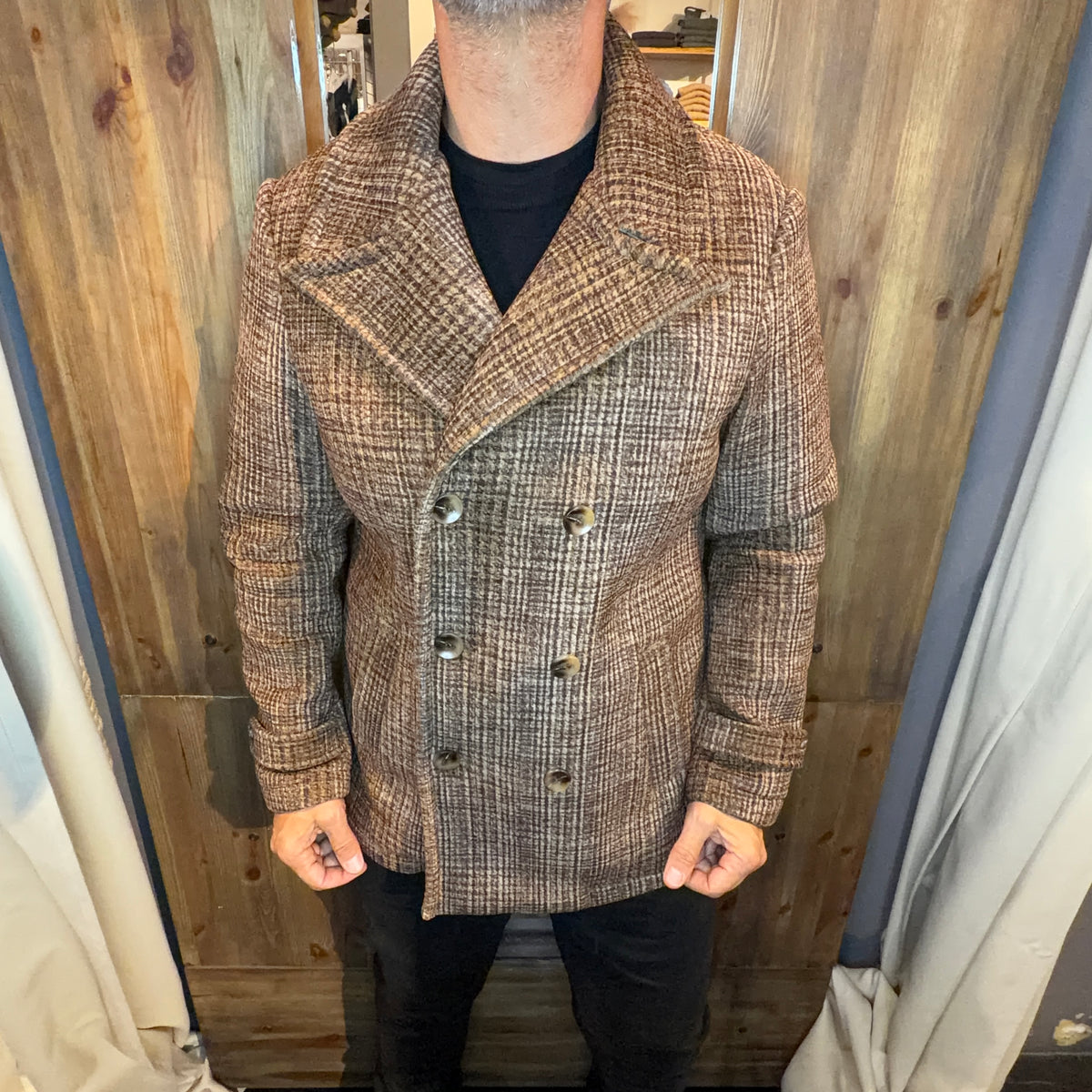 Peacoat doppiopetto Koon texture Moro