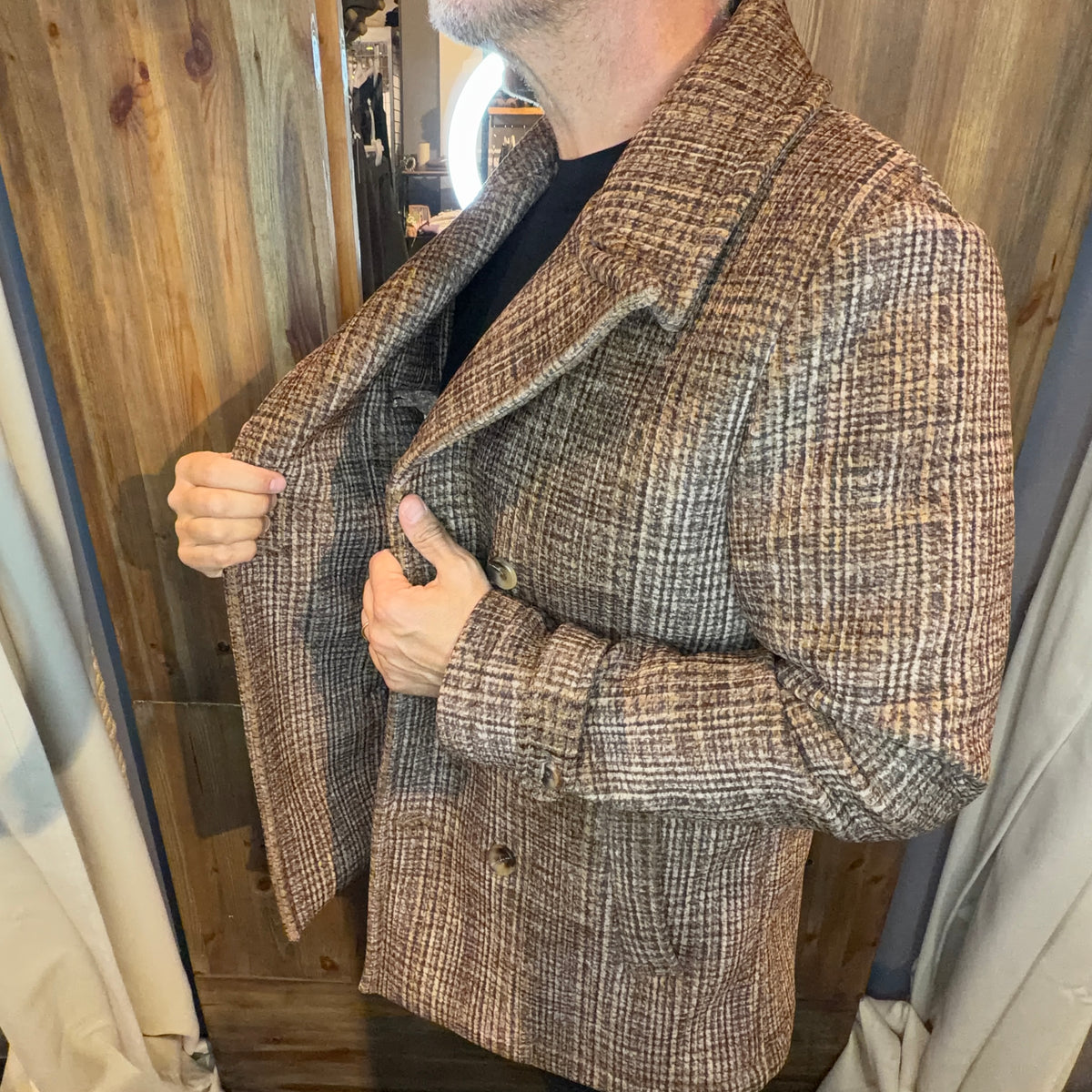 Peacoat doppiopetto Koon texture Moro