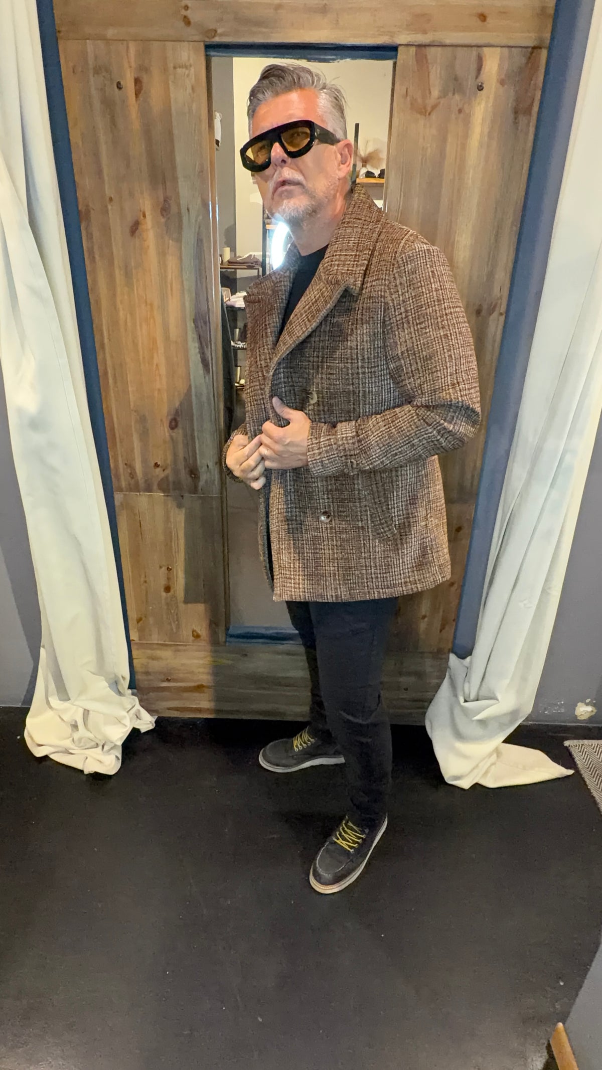 Peacoat doppiopetto Koon texture Moro
