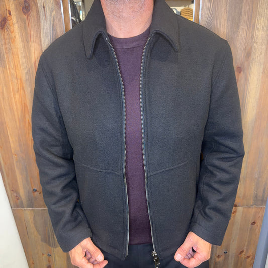 Giubbotto zip Galerie nero misto lana