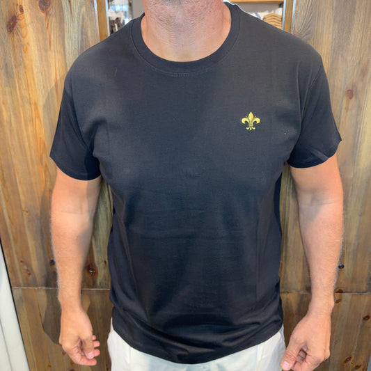T-shirt BEART casual giglio oro nera