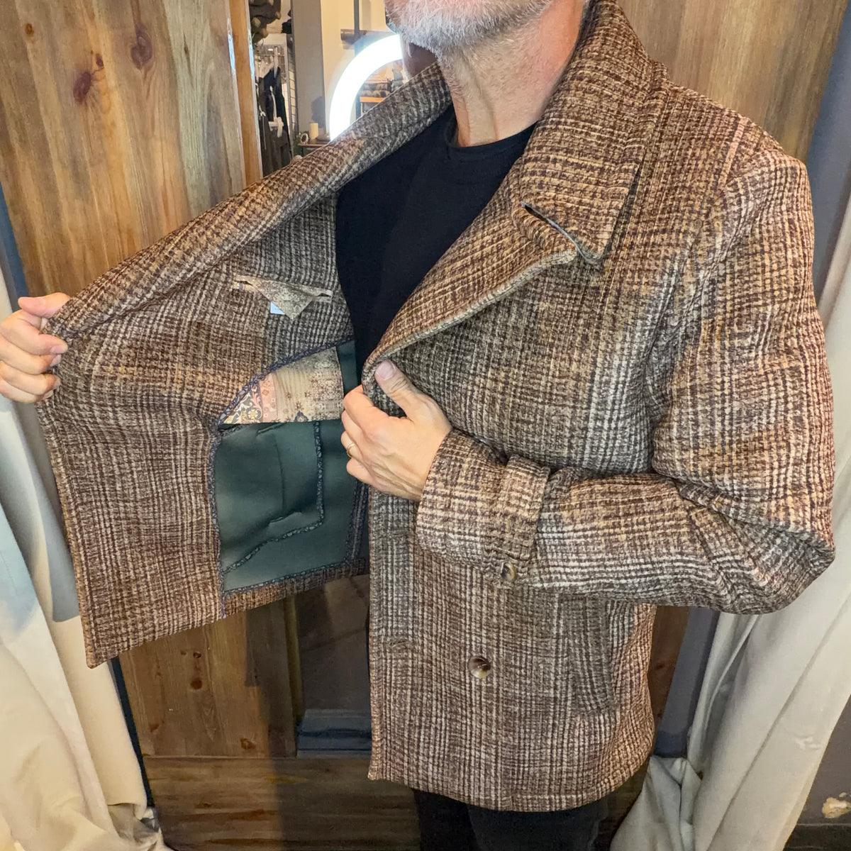 Peacoat doppiopetto Koon texture Moro