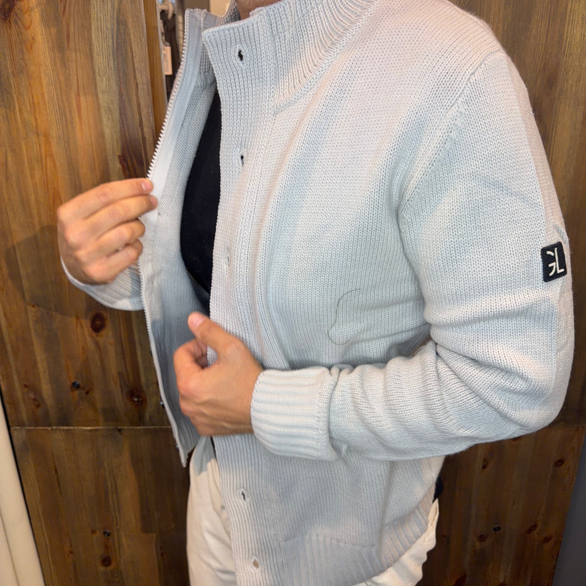 Cardigan Gianni lupo wembley grigio perla