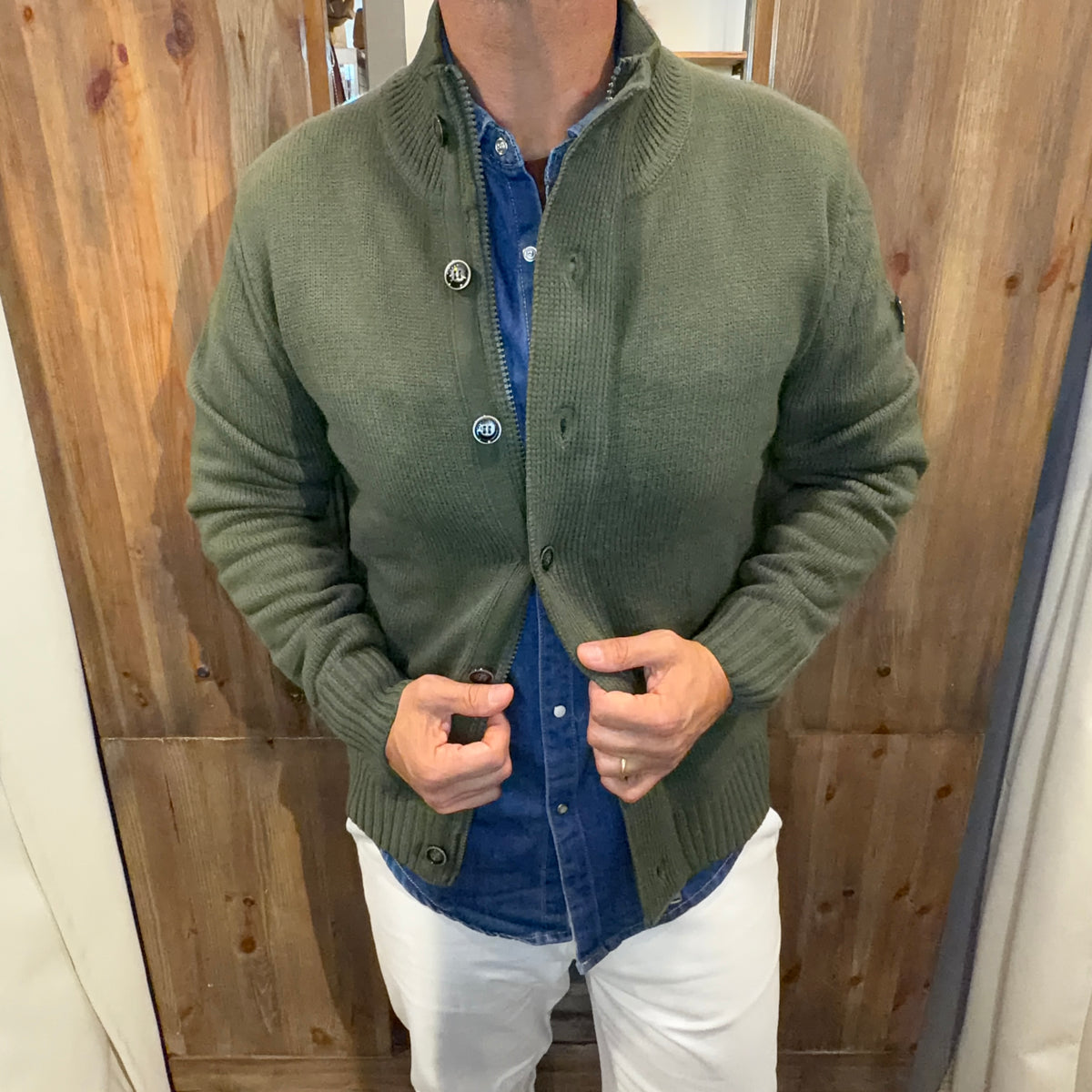 Cardigan wembley Gianni lupo verde oliva