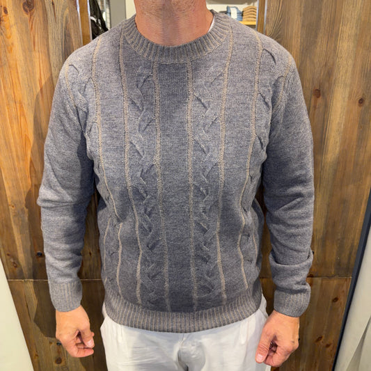 Maglia trecce en avance grigia