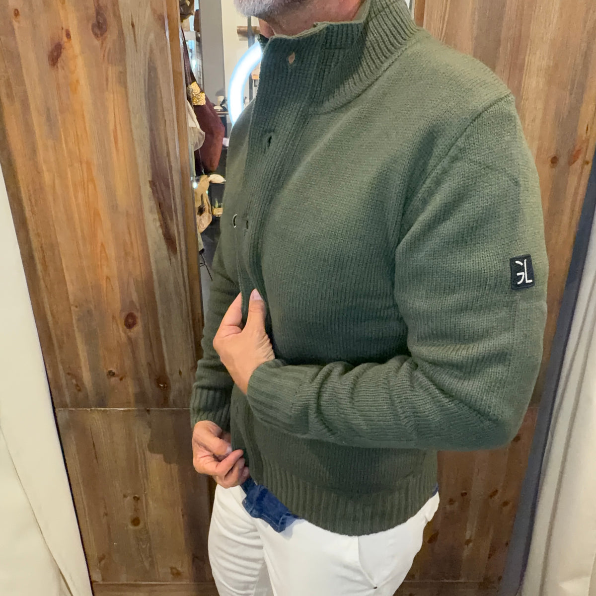 Cardigan wembley Gianni lupo verde oliva