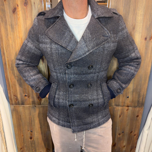 Peacoat misto lana Cortina quadri