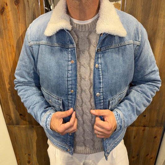 Giubbotto jeans con pelo replay