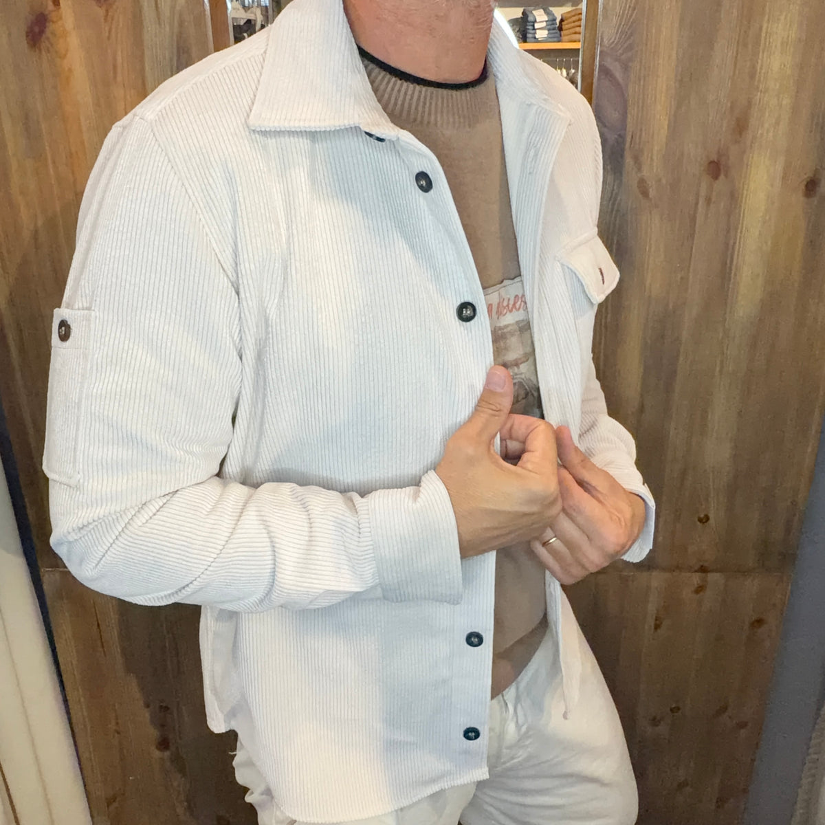 Overshirt velluto Cervinia panna