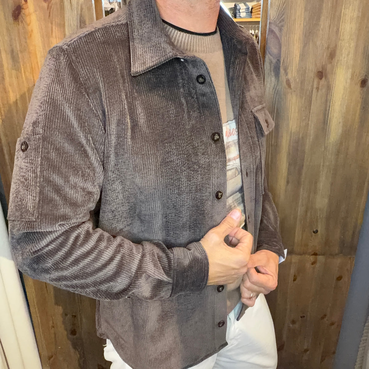 Overshirt velluto Cervinia Moro