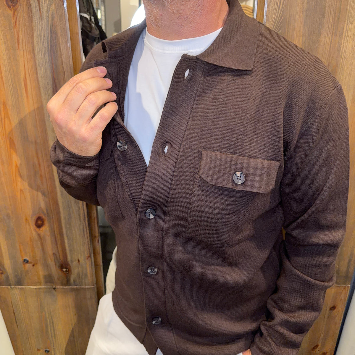 Cardigan En avance bottonato moro