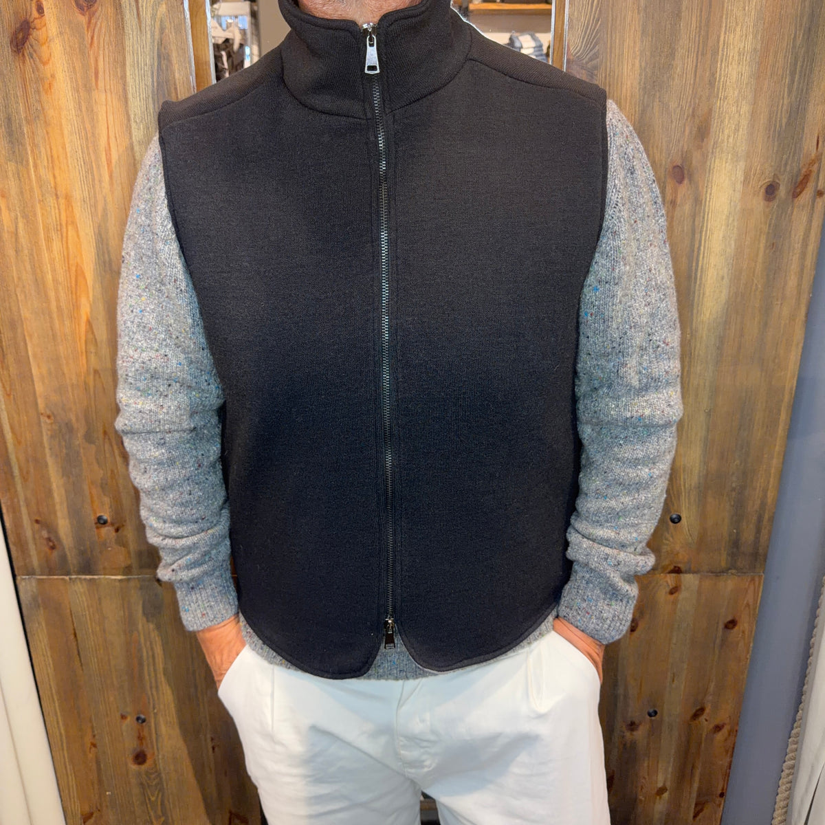 Gilet con zip alta tensione nero