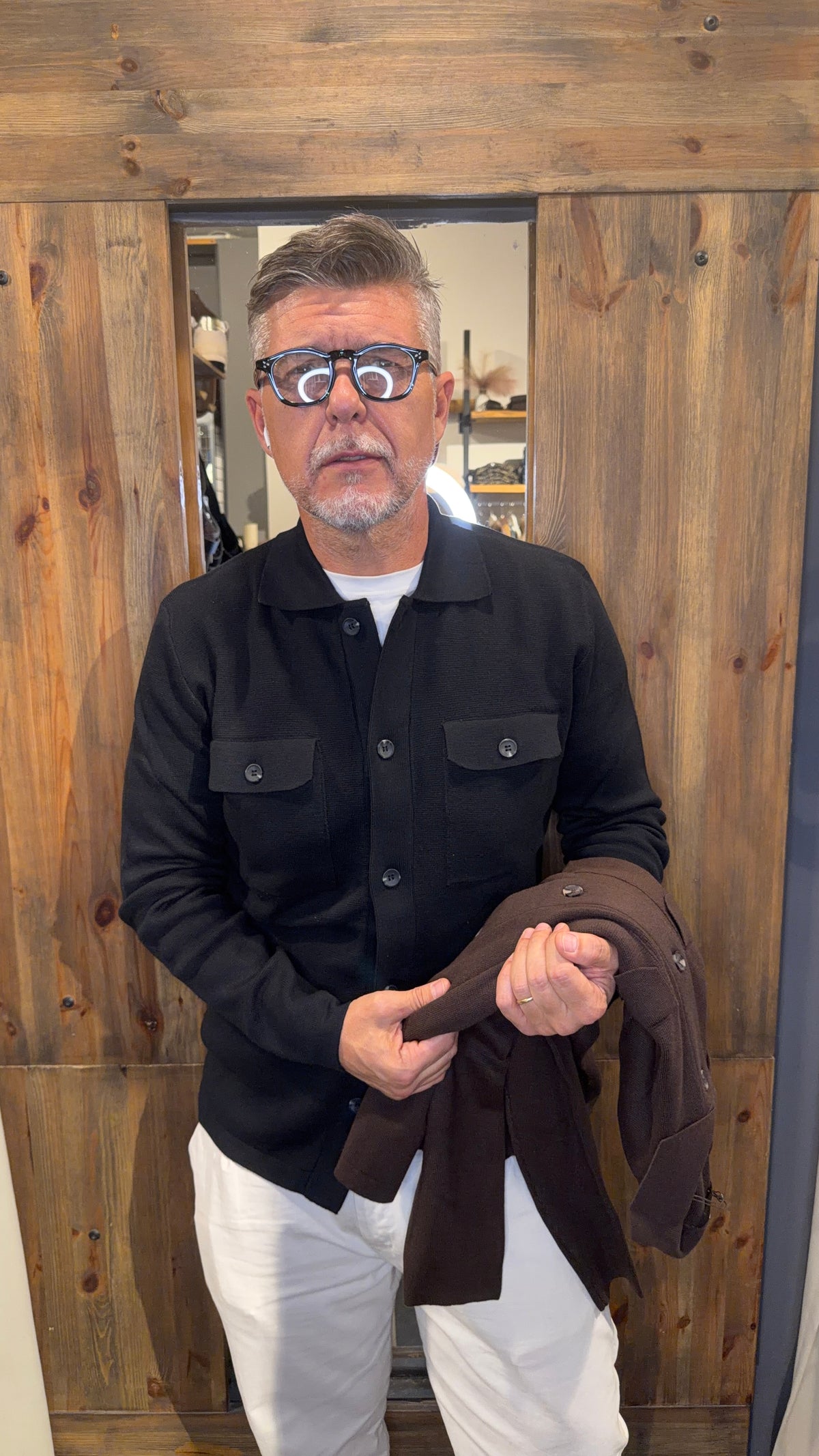 Cardigan En avance bottonato nero