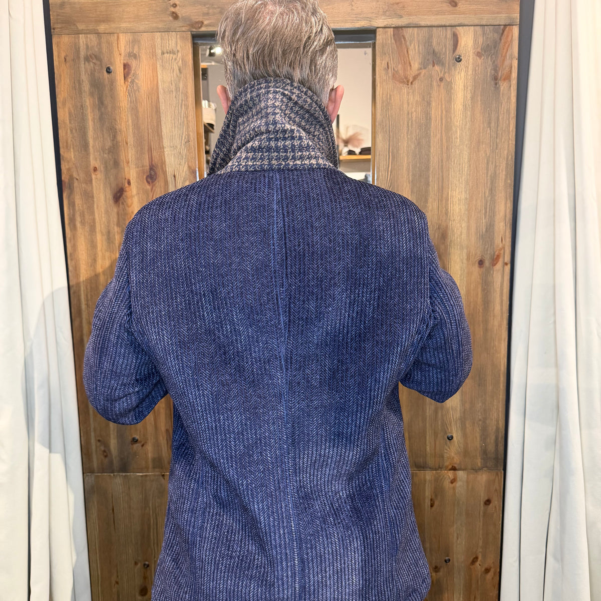 Peacoat doppiopetto koon texture blue