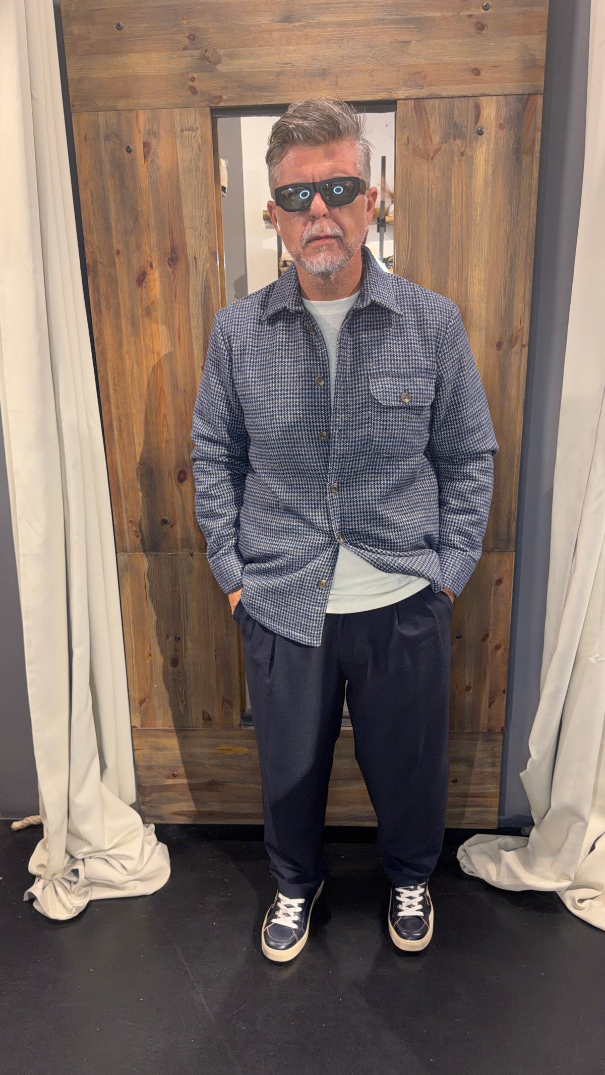 Overshirt Imbottita in Micro Pied-de-Poule – Alta Tensione