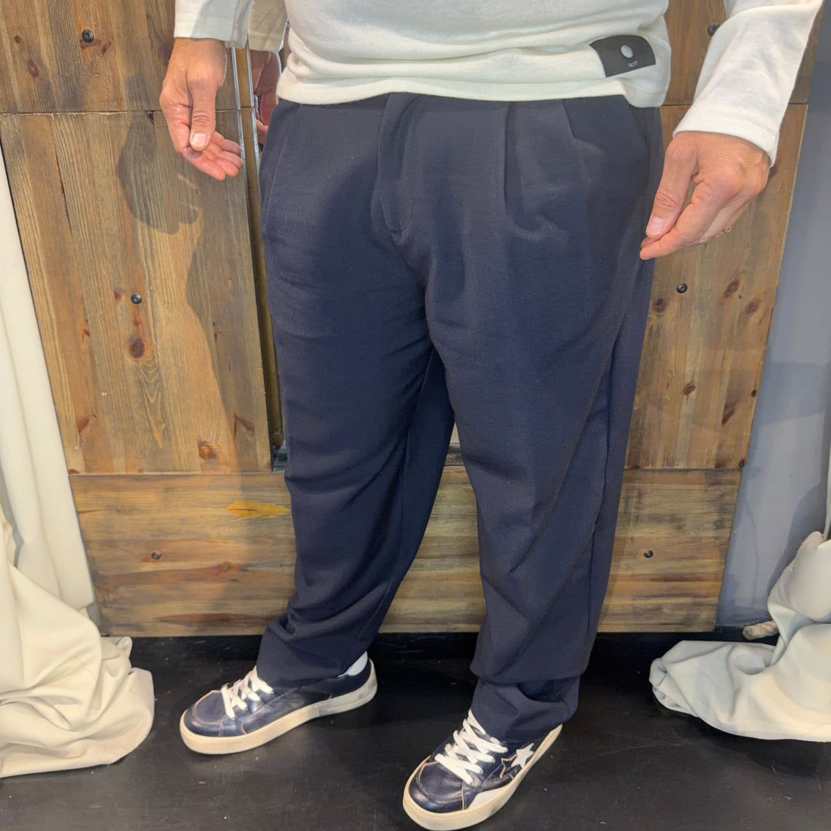 Pantalone alta tensione pence blu