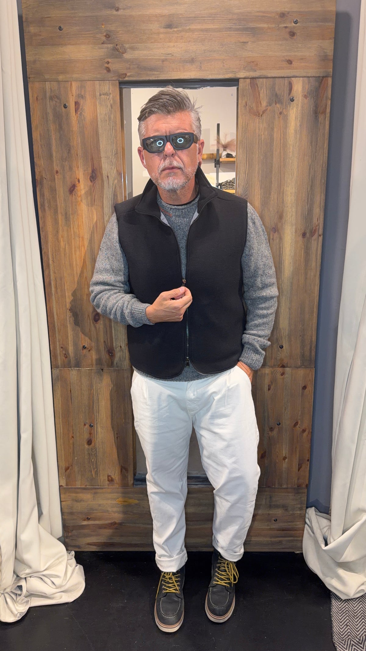 Gilet con zip alta tensione nero
