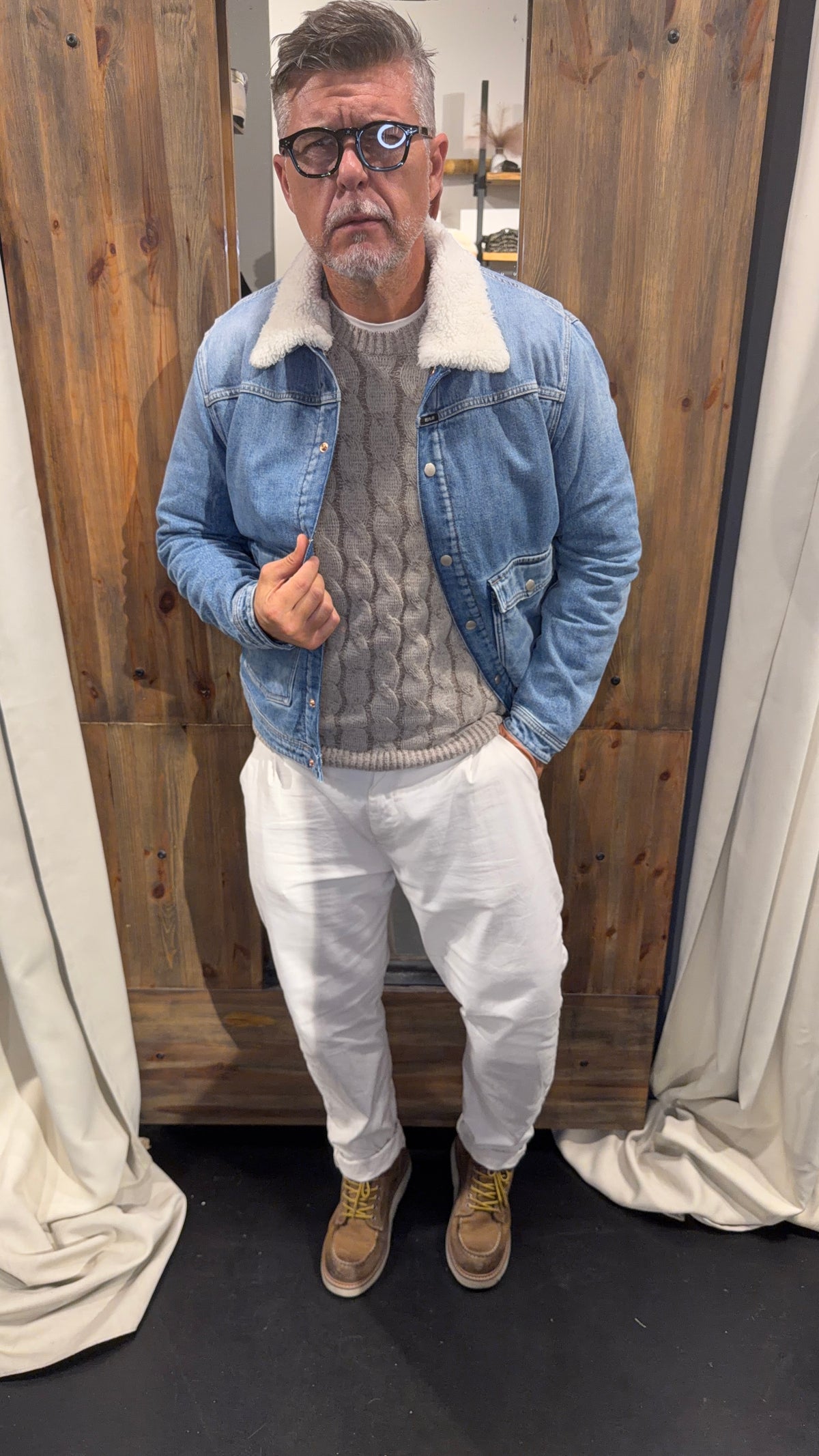 Giubbotto jeans con pelo replay