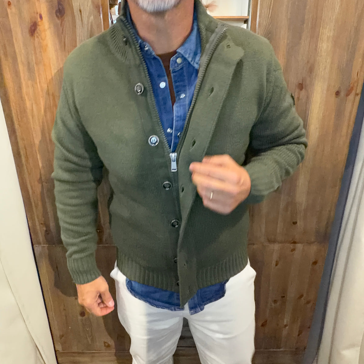 Cardigan wembley Gianni lupo verde oliva