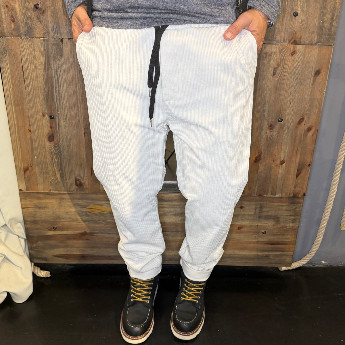 Pantalaccio velluto living panna