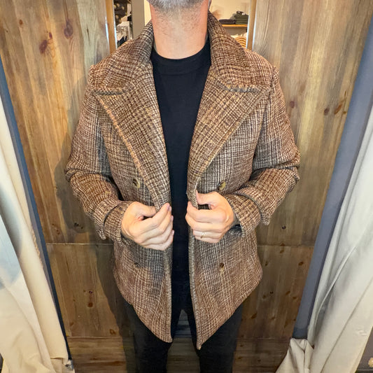 Peacoat doppiopetto Koon texture Moro