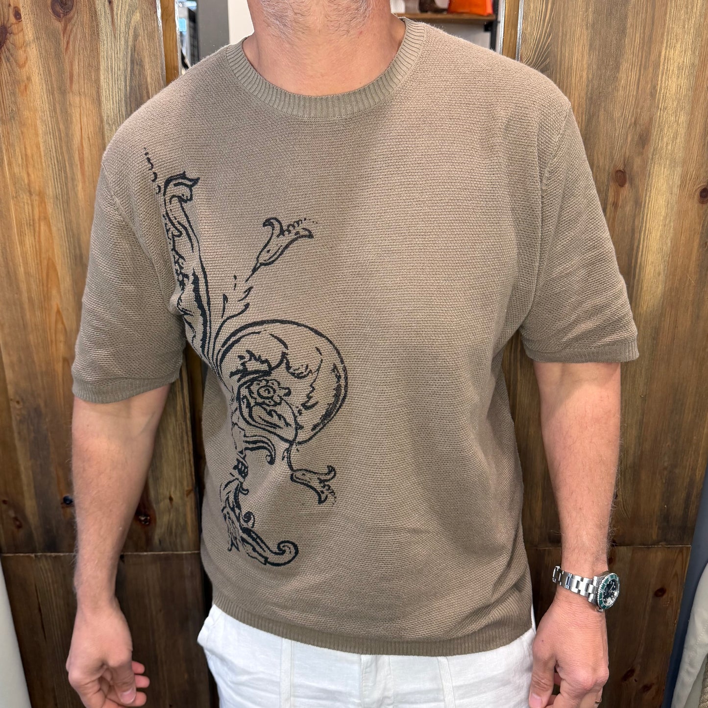 Maglia BEART lino e cotone kaki