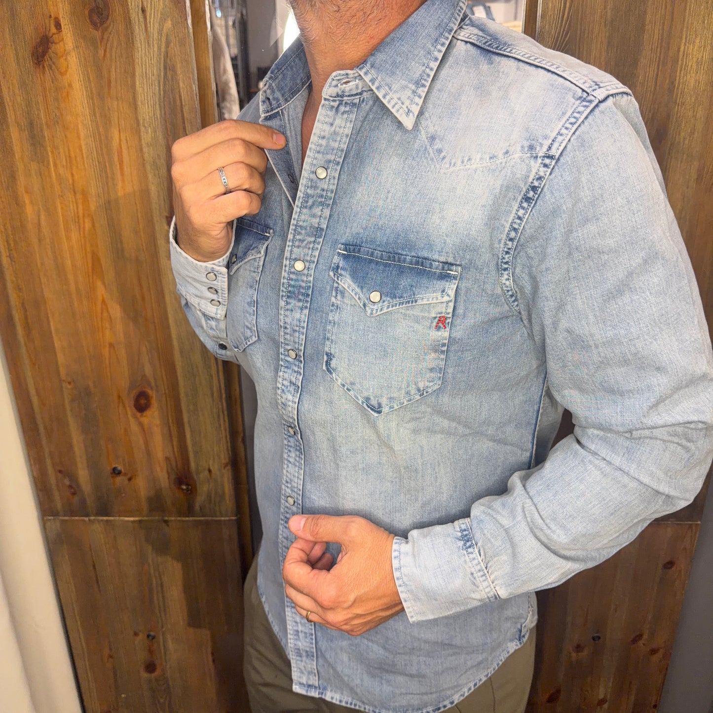 Camicia replay stone whased