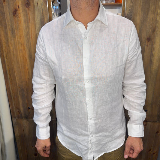 Camicia Lino collo bianca