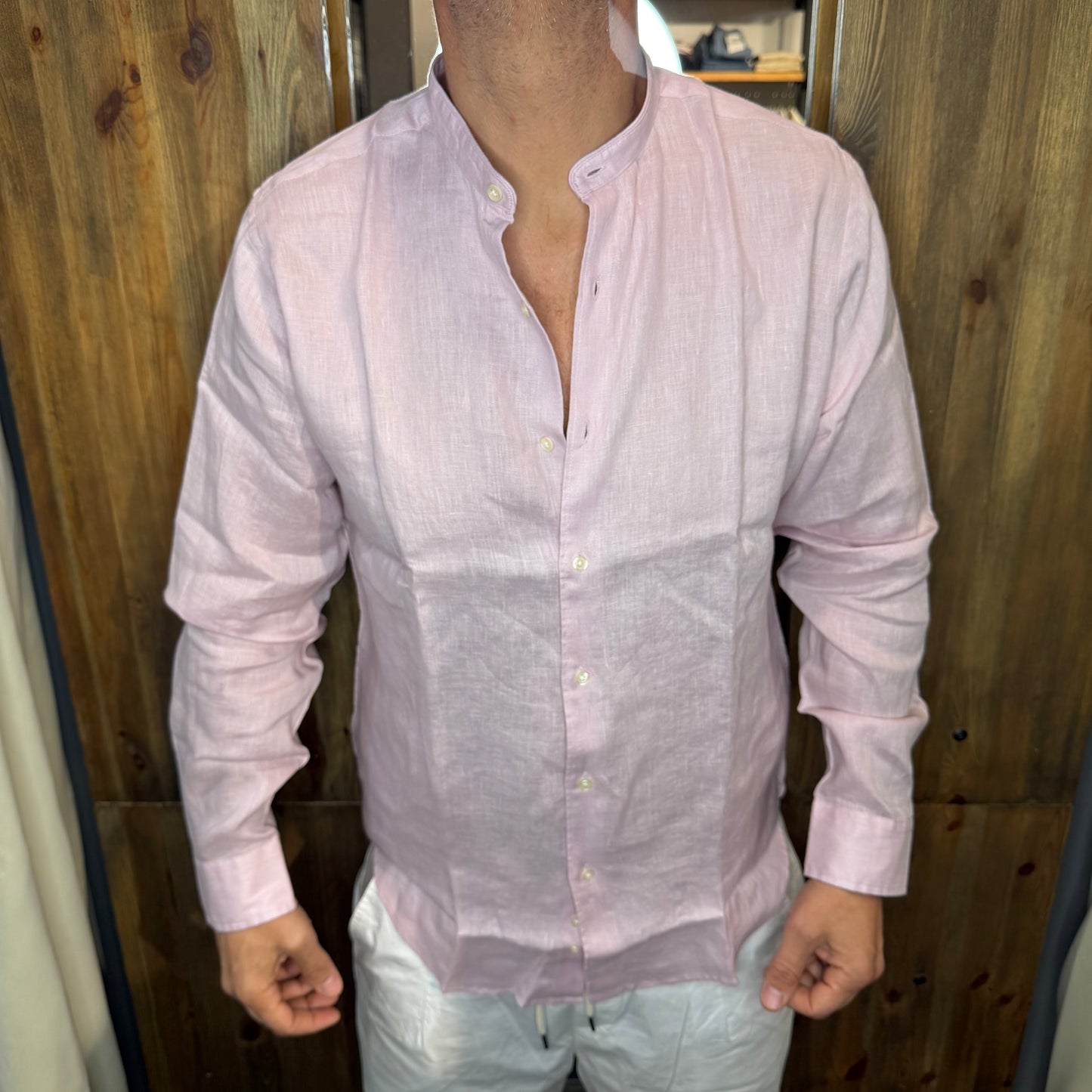 Camicia en avance rosa coreana