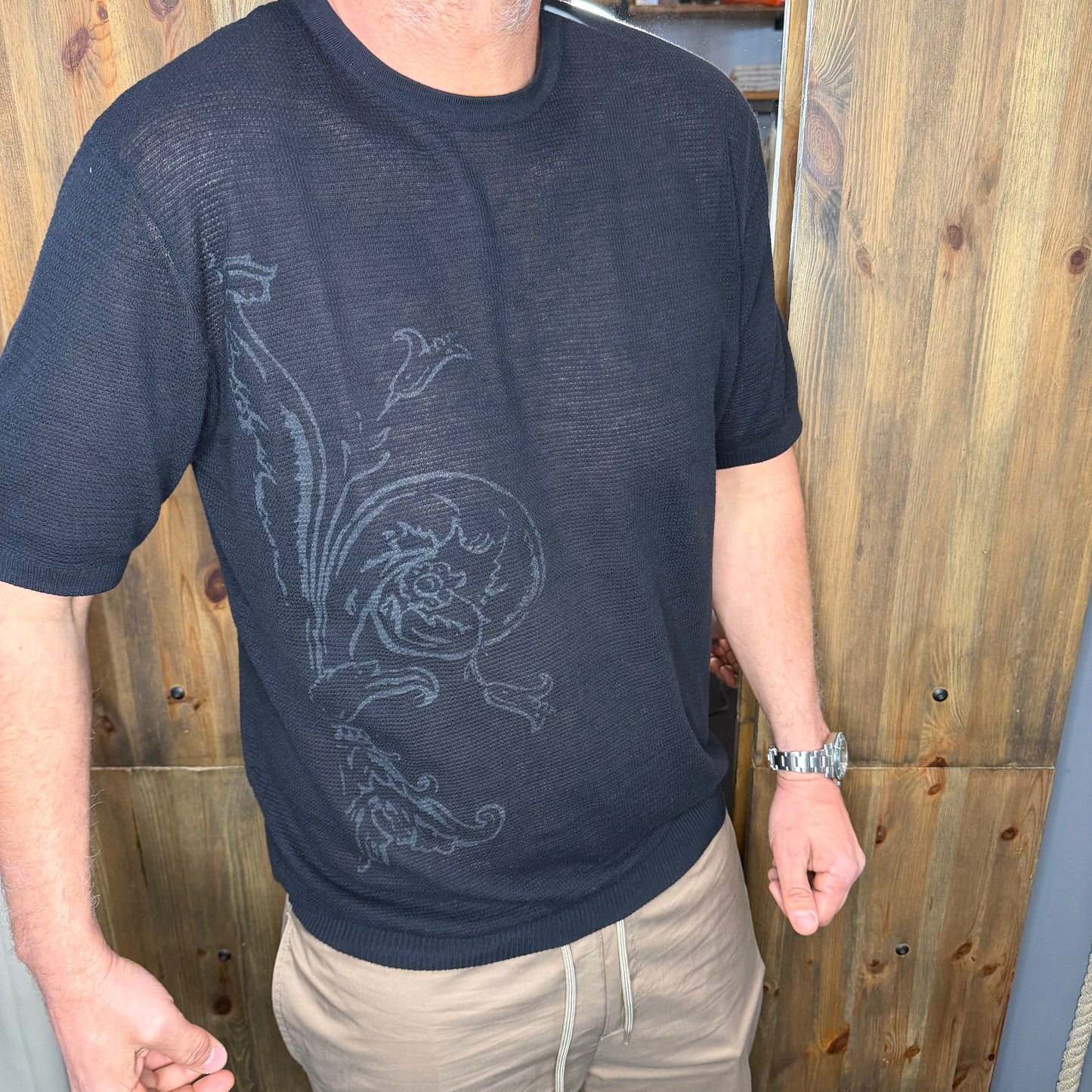 Maglia BEART Lino cotone nera