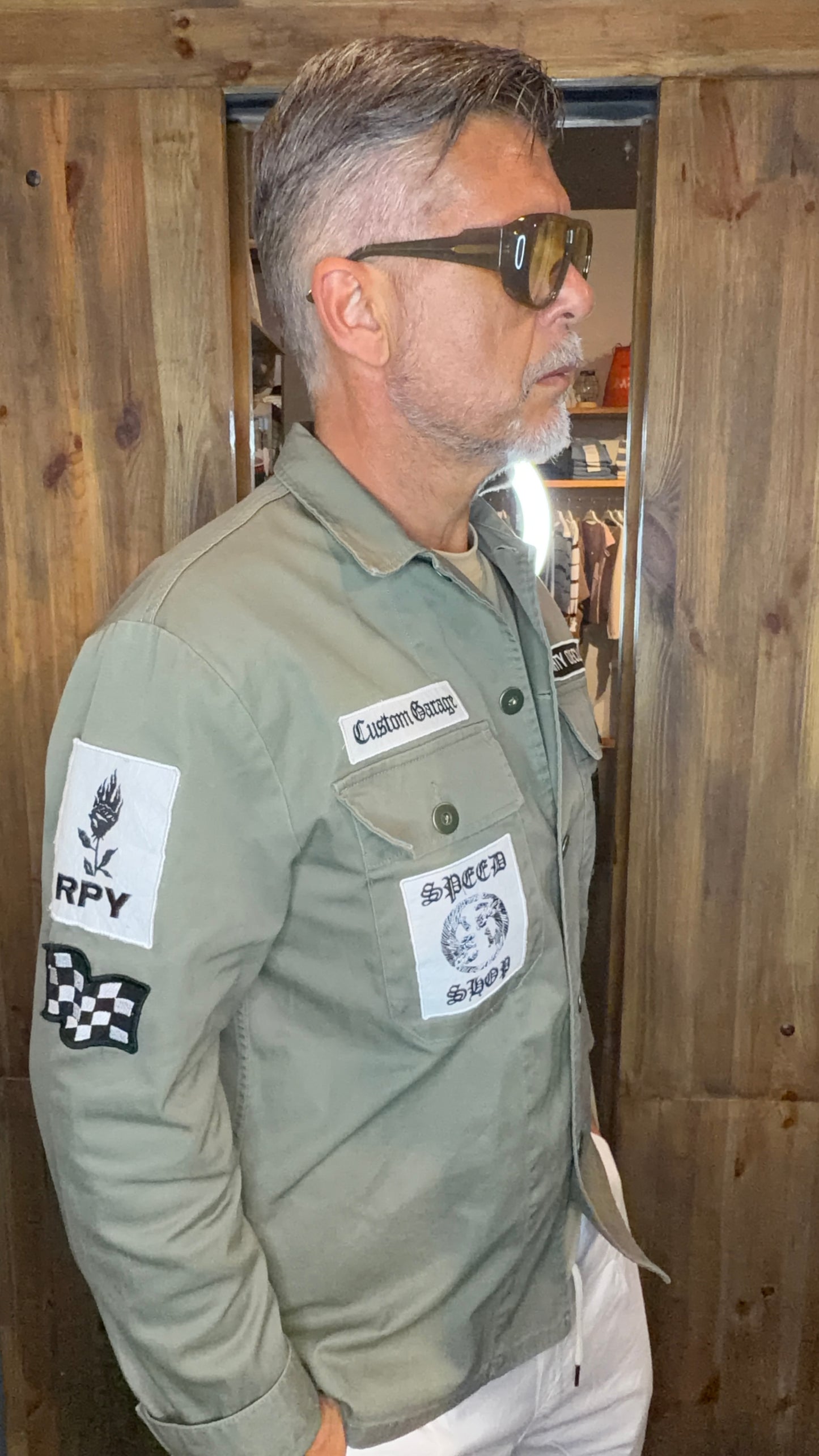 Giacca camicia patch replay